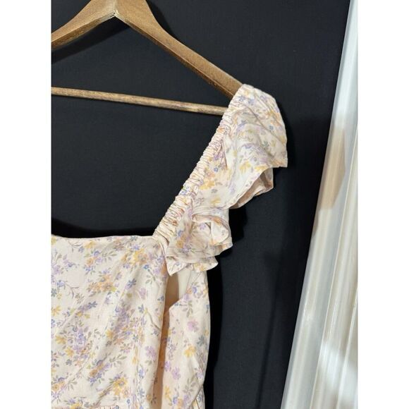 Arizona Jean Co Peach Floral Dress Size 2XL New Without Tags Cottage Boho Spring - Picture 6 of 7